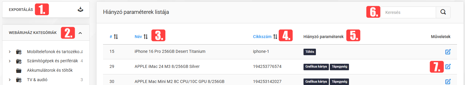 Hiányzó paraméterek